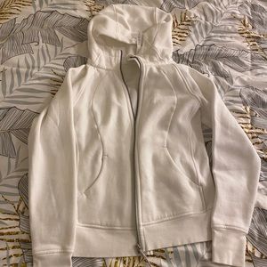 White zip up hoodie